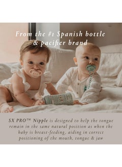 SUAVINEX Suavinex Bonhomia SX PRO Physiological Pacifier, Supports Breastfeeding Babies, Pacifiers for 6-18 Months, Baby Pacifier, Baby Accessories, (Beige)  - Image 2