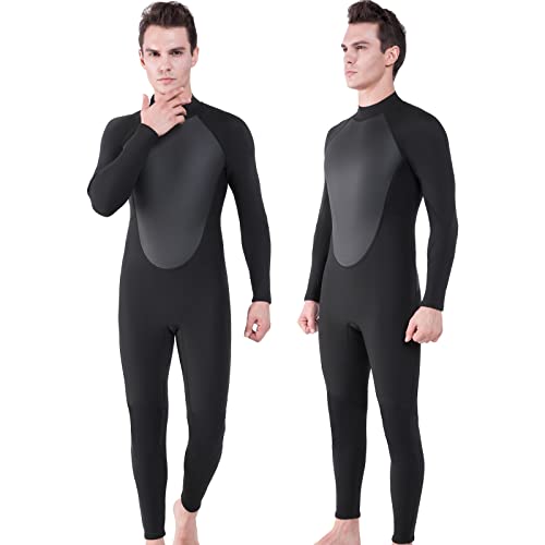 REALON Women's Mens Full Wetsuit 2mm Neoprene Back Zipper Swimming Surfing Diving Snorkeling Wet Suits Cold Water Long Sleeve Thermal Swimsuit - Image 1