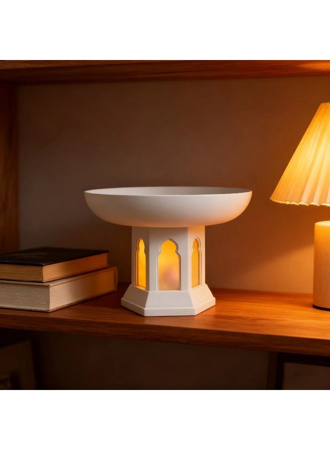 Decorative Pedestal Bowl Ornament, 4.9-inch Resin Tray Home Decor - Image 5