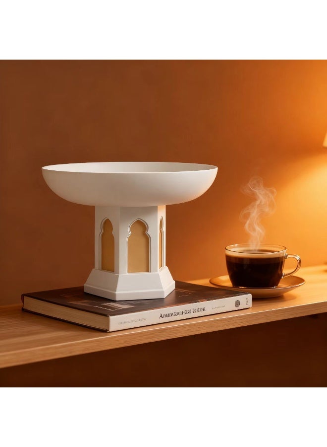 Decorative Pedestal Bowl Ornament, 4.9-inch Resin Tray Home Decor - Image 2