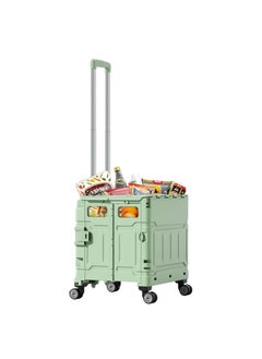 Home Smart Home Smart Folding Shopping Cart With 4 Wheels Includes Premium Features Durable And Lightweight For Picnics Groceries Storage Office Luxury Edition (Green)  - Image 1