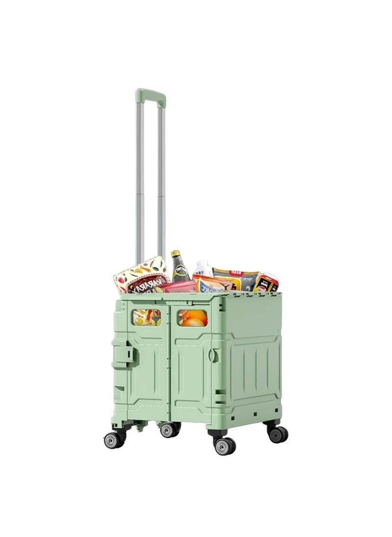 Home Smart Home Smart Folding Shopping Cart With 4 Wheels Includes Premium Features Durable And Lightweight For Picnics Groceries Storage Office Luxury Edition (Green)  - Image 1
