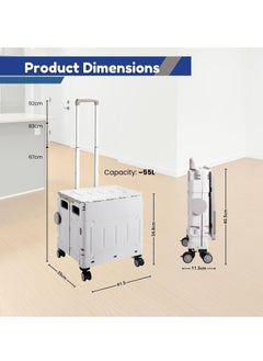 Home Smart Home Smart Folding Shopping Cart With 4 Wheels Includes Premium Features Durable And Lightweight For Picnics Groceries Storage Office Luxury Edition (Green)  - Image 2