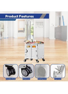 Home Smart Home Smart Folding Shopping Cart With 4 Wheels Includes Premium Features Durable And Lightweight For Picnics Groceries Storage Office Luxury Edition (Green)  - Image 3