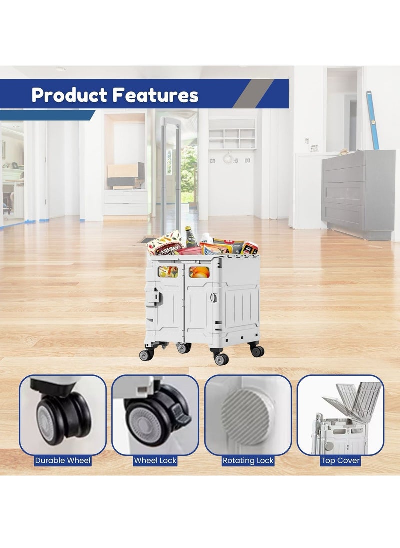 Home Smart Home Smart Folding Shopping Cart With 4 Wheels Includes Premium Features Durable And Lightweight For Picnics Groceries Storage Office Luxury Edition (Green)  - Image 3