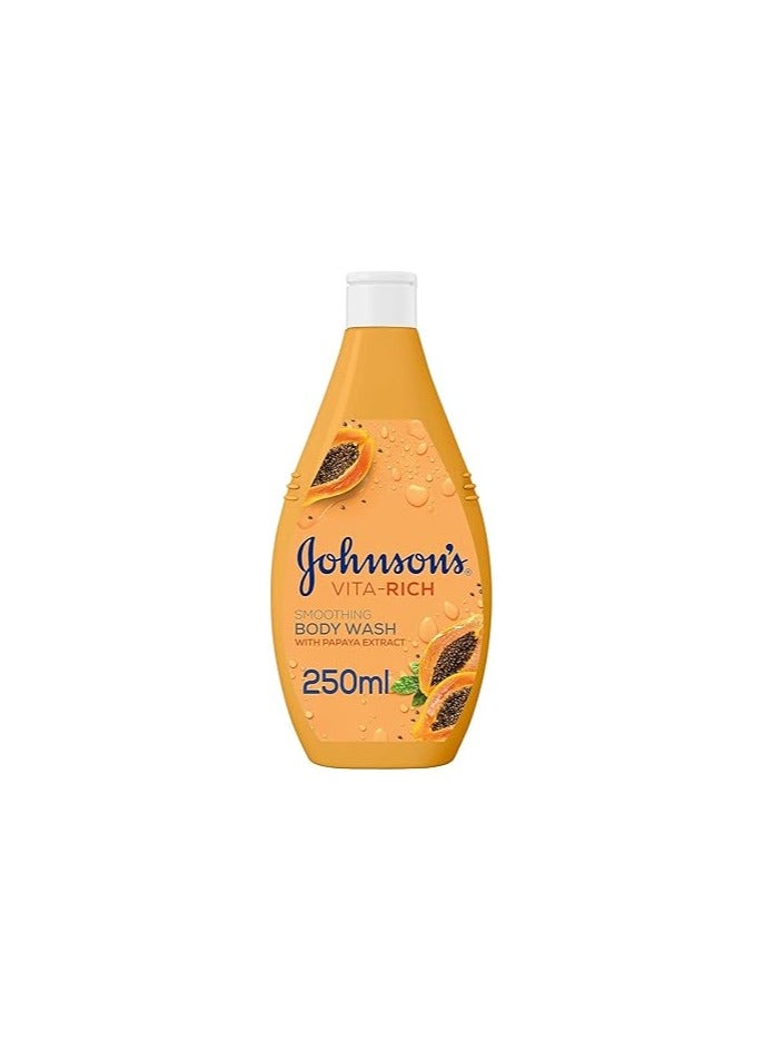Body Wash - Vita-Rich, Smoothing Shower Gel, Enriched With Papaya And Gylcerin, Rich And Velvety Formula, 24-Hour Comfort, 250ml