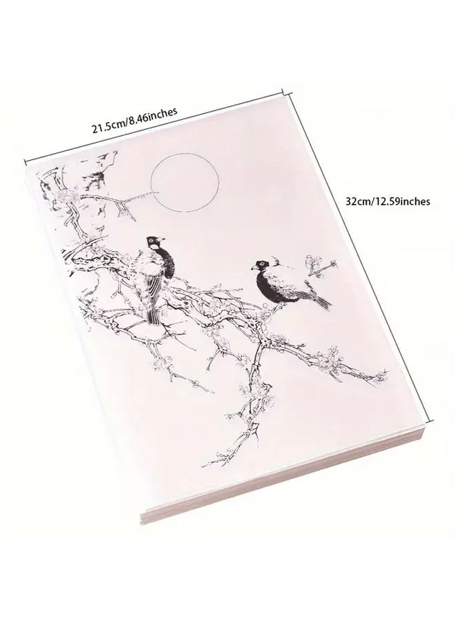 95 Pieces Of Mica Rice Paper Flower And Bird Line Drawing Manuscripts For Chinese Painting Watercolor Beginner - Image 2