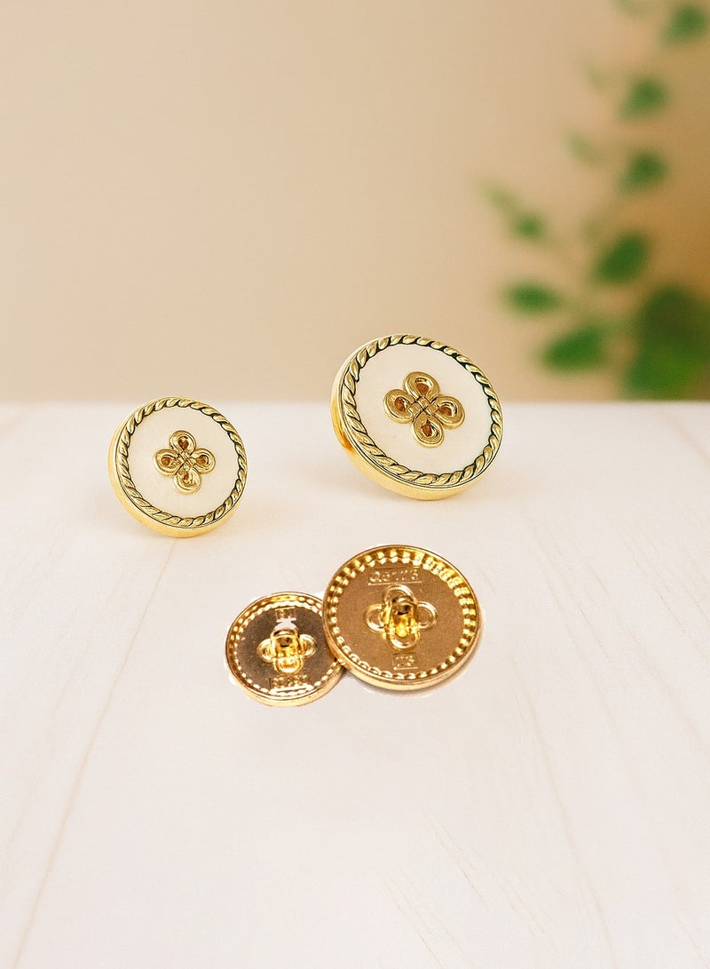 20 Pcs Elegant Gold Rim Buttons 18mm – Round Decorative Sewing Buttons for Coats,Abayas, Jackets, Sweaters & DIY Crafts - Image 3