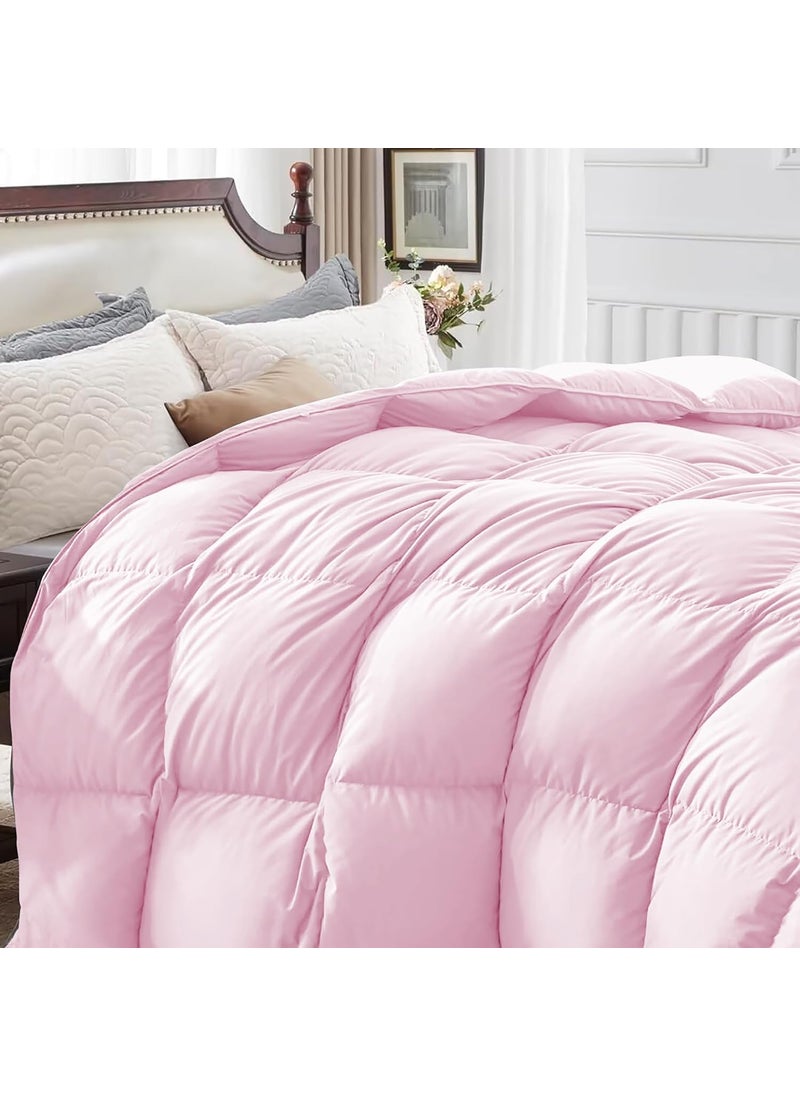 PURE ECO PURE ECO Heavy Winter 400 GSM Comforter King Size 92X106 Soft Quality Winter Blanket Soft Microfiber Fill DuvetBlanket King Size Baby Pink Color  - Image 3