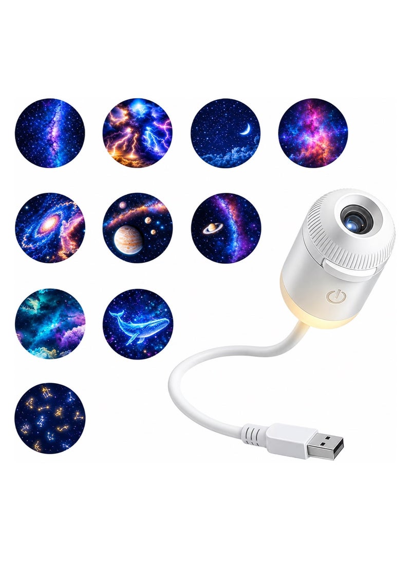 ARS Galaxy Star Projector Night Light, LED Starry Sky Projector Lamp with Colorful Nebula Effect, USB Powered Ambient Mood Light for Bedroom, Kids Room, Home Decor, Party & Relaxation - Image 1