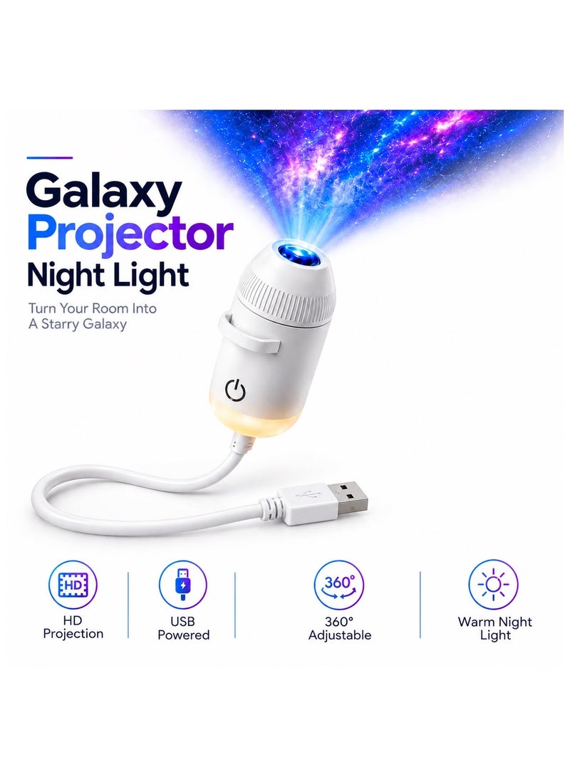 ARS Galaxy Star Projector Night Light, LED Starry Sky Projector Lamp with Colorful Nebula Effect, USB Powered Ambient Mood Light for Bedroom, Kids Room, Home Decor, Party & Relaxation - Image 2