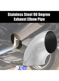 X AUTOHAUX 1 Pcs OD 3 Inch 90 Degree Mandrel Bend Elbow SS304 Stainless Steel Bend Tube Exhaust Elbow Pipe for Car Modified Exhaust System 3" Piping Silver Tone  - Image 2