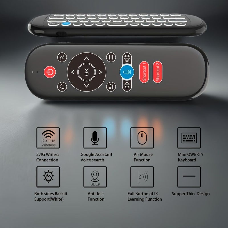2 4G Wireless Air Mouse Remote Control With Mini Keyboard Backlit And 6 Axis Gyroscope Voice Search IR Learning For Android TV Box Projector PS3 PC - Image 4