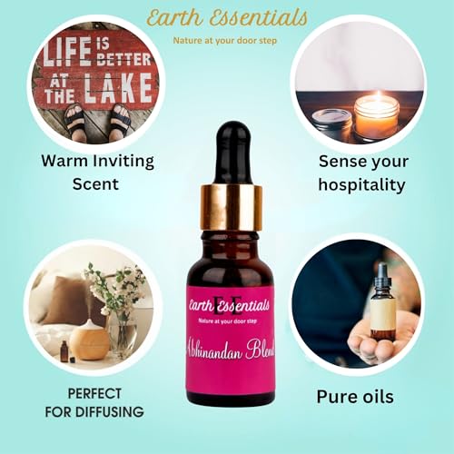 Earth Essentials Abhinandan Oil BlendEssential Oil Blend for Diffuser - Essential Oils for Diffusers Aromatherapy and Wellness with Ylang-Ylang ,Rosemary, Lemon ,Chamomile and Lavender Essential Oils for a Welcome Scent 15 ml - Image 3