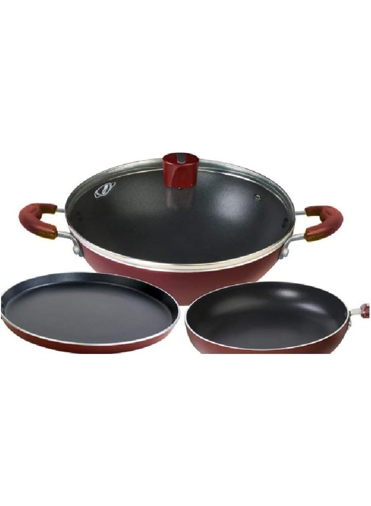 NIRLEP Bajaj Fry pan,Kadai,Tawa Non Stick & Induction cook wear Flat Tawa, Fry Pan & Kadhai with Lid Premium product from Nirlep - Image 4