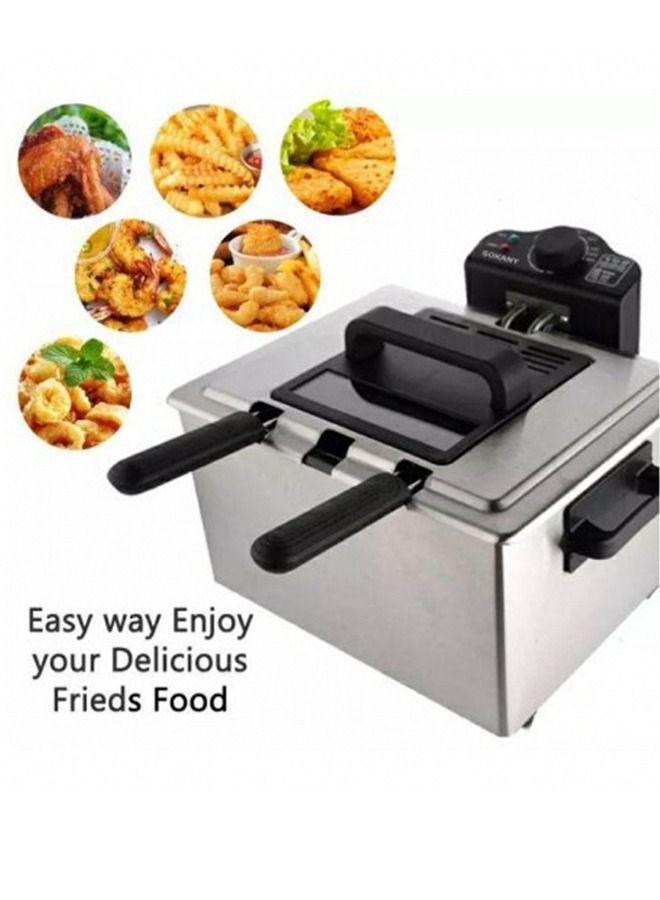 Deep fryer 5L With View Window And Stainless Steel Lid For Home Kitchen 
