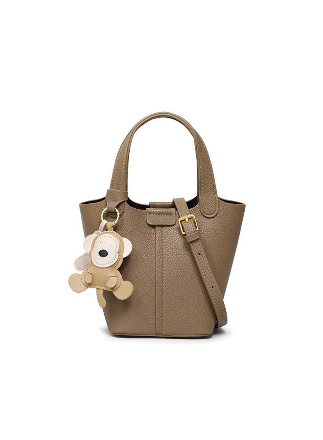 Viney Leather Handbag, Women's Crossbody Bucket Bag, Light Luxury Basket Bag, Handheld Birthday Gift For Girlfriend, Qixi Festival And Valentine's Day Present - Image 2