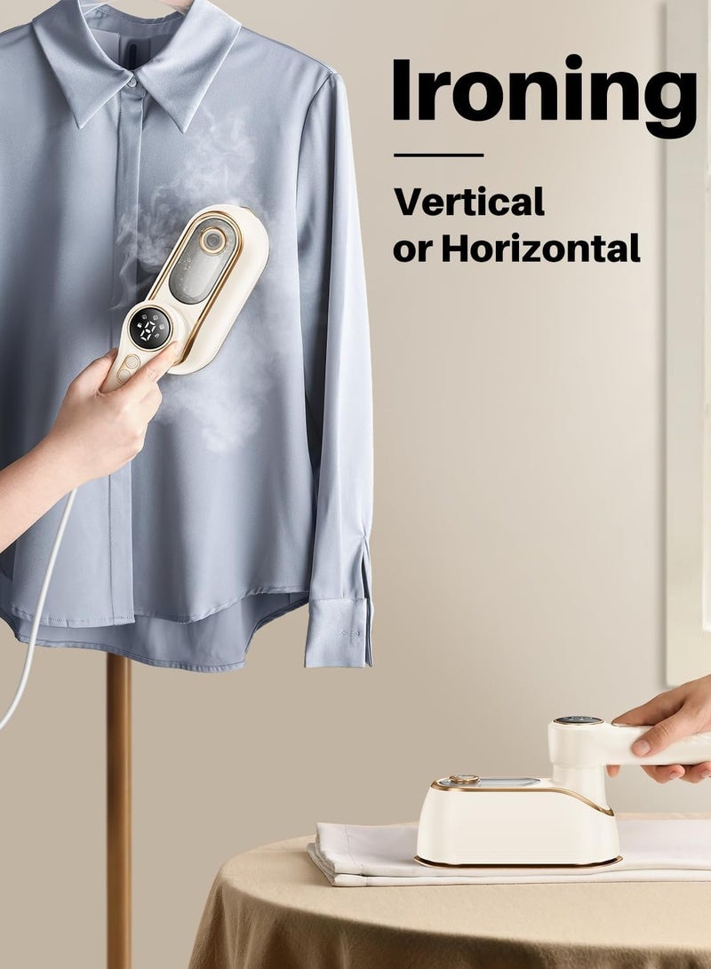 Verci Travel Steamer Iron For Clothes 1200W Portable Handheld Steamer Iron 4 Mode With LCD Display 10s Fast Heating 180° Swivel Handle Powerful Wrinkle Remover Garment Steamer For Home Dorm Travel  - Image 5