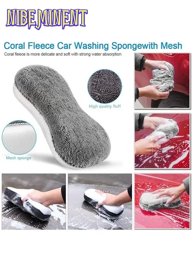 NIBEMINENT 9 Pcs/set Car Care Car Cleaning Kit with Soft Microfiber Cloth Towels, Wash Mitt Sponge, Automotive Detail Brushes  - Image 4