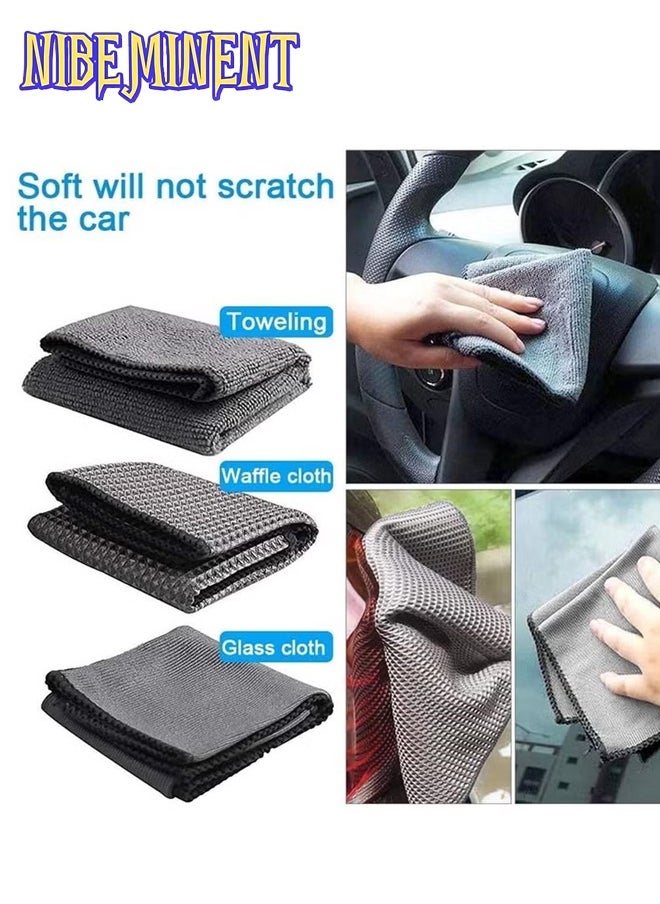 NIBEMINENT 9 Pcs/set Car Care Car Cleaning Kit with Soft Microfiber Cloth Towels, Wash Mitt Sponge, Automotive Detail Brushes  - Image 5