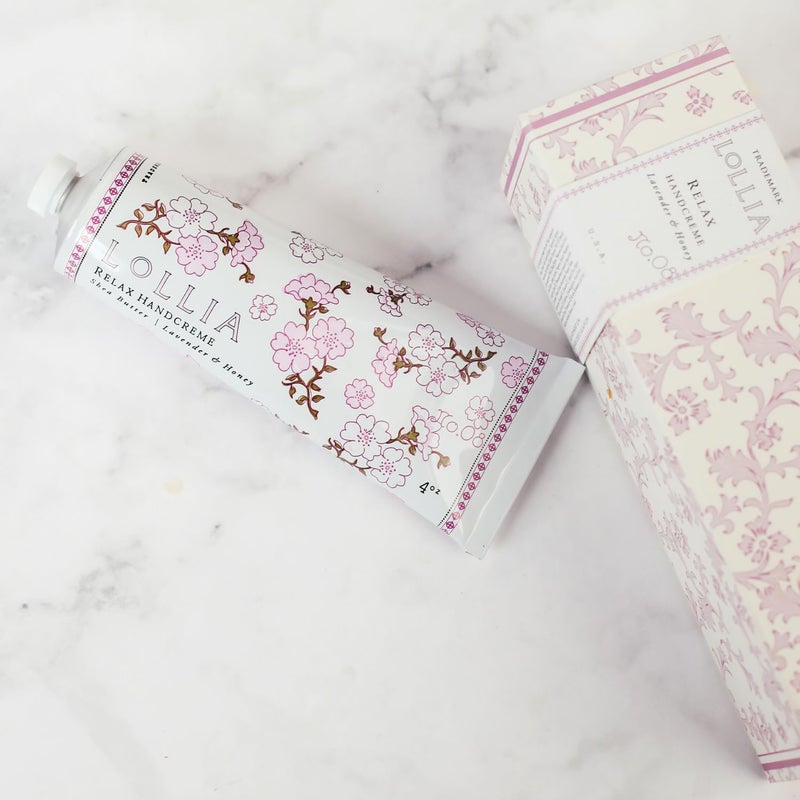 LOLLIA Relax Handcreme, 4 oz, Sugar Cane, Vanilla Bean, & Jasmine, Scented Hand Cream for Women, Moisturizing Lotion for Dry Hands, Quick Absorbing Shea Butter & Cocoa Butter, Luxury Purse Essentials - Image 2