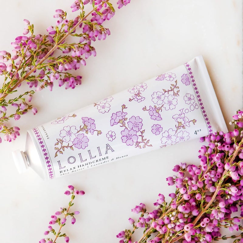 LOLLIA Relax Handcreme, 4 oz, Sugar Cane, Vanilla Bean, & Jasmine, Scented Hand Cream for Women, Moisturizing Lotion for Dry Hands, Quick Absorbing Shea Butter & Cocoa Butter, Luxury Purse Essentials - Image 5