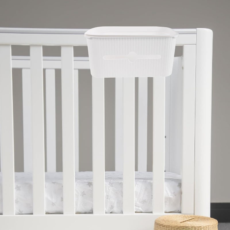 Hanging Diaper Organizer for Crib & Changing Table - Baby Diaper Caddy - Baby Bedside Hanging Storage Basket - Newborn Essentials Organizer - Image 4