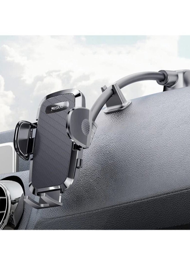 C140 Windshield / Dashboard Flexible Adjustable Arm Gooseneck Car Suction Cup Mobile Phone Holder Stand Bracket. - Image 1