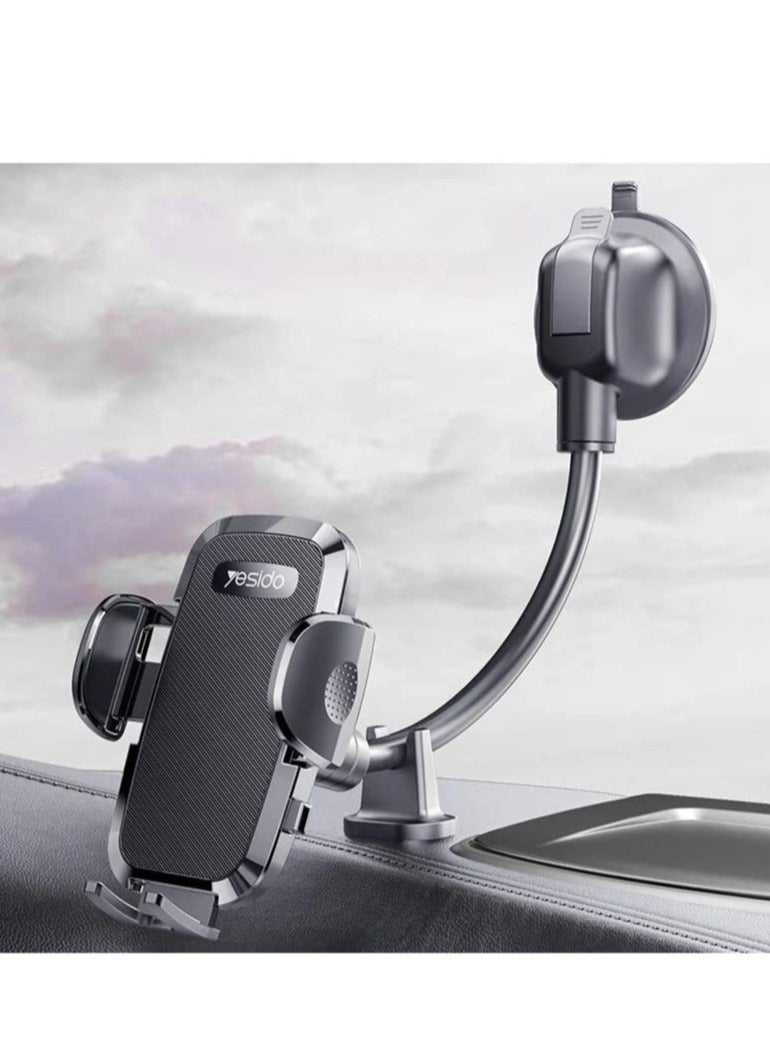 C140 Windshield / Dashboard Flexible Adjustable Arm Gooseneck Car Suction Cup Mobile Phone Holder Stand Bracket. - Image 4