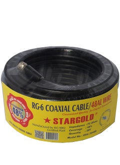 Stargold RG6 Coaxial Cable 48AL Wire 40Y Impedance 75 ohms Coverage Area 48 Percentage High Quality Signal Cable  - Image 1