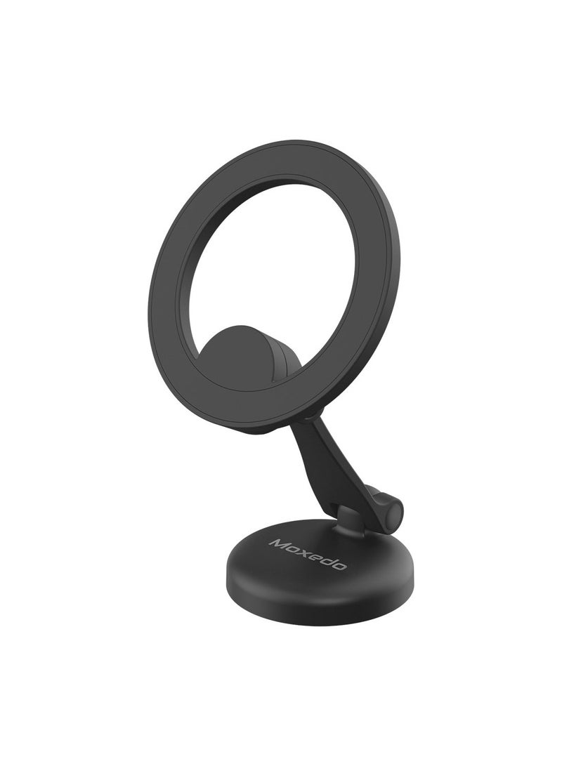 Moxedo Magnet-Snap Car Phone Holder Foldable Rounded Design Magnets for Dashboard 360 Base Rotation Compatible with In-Car Screens - Image 1