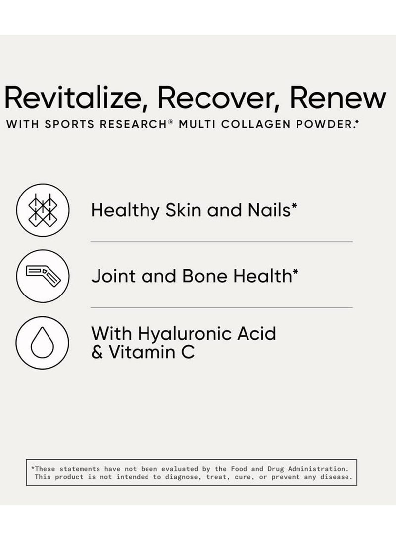 SPORTS RESEARCH Multi Collagen Protein Powder (Type I, Ii, Iii, V, X) With Hyaluronic Acid + Vitamin C 5 Types Of Food Based Collagen, 30 Servings (Chocolate) - Image 5