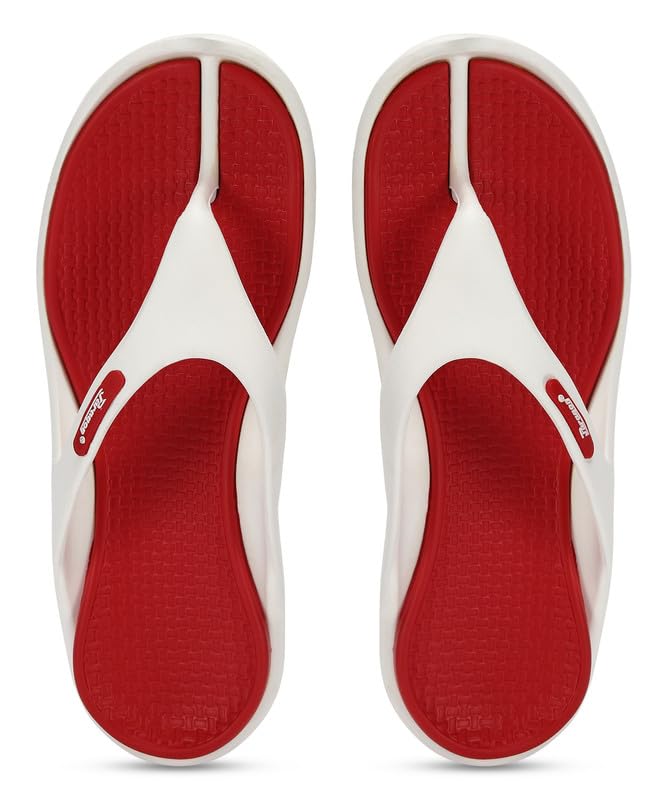 PARAGON K3417G Flip Flops for Men | Comfortable, Lightweight, Durable Slippers with Rubberised EVA Sole | Easy Washable Slip Ons | Ideal for Everyday Use White-Red - Image 5