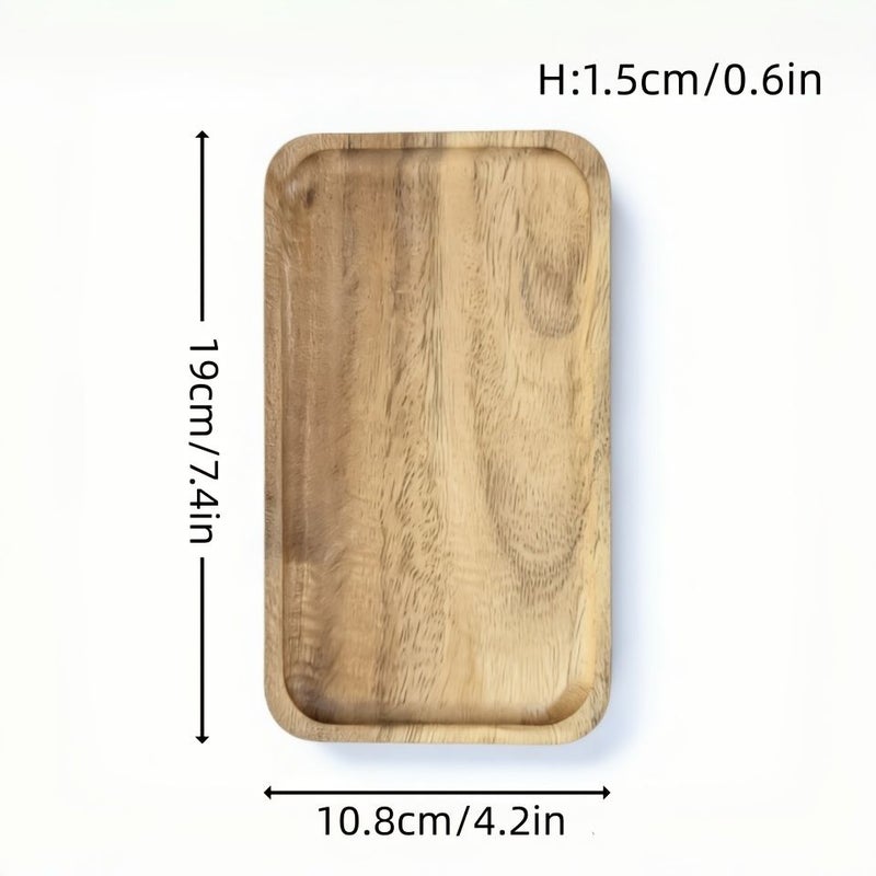 Rectangular Serving Tray Wooden Oblong Breakfast Tray for Home Picnic Snack Serving - Image 5