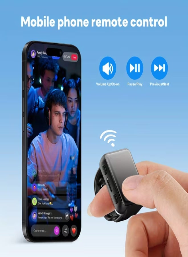 Premium Multi-Function Touch Ring Remote Control – Wireless Finger Page Turner, Compatible with TikTok, YouTube, IG Shorts, Kindle App for iPhone, iPad, and Android Tablets - Black - Image 3