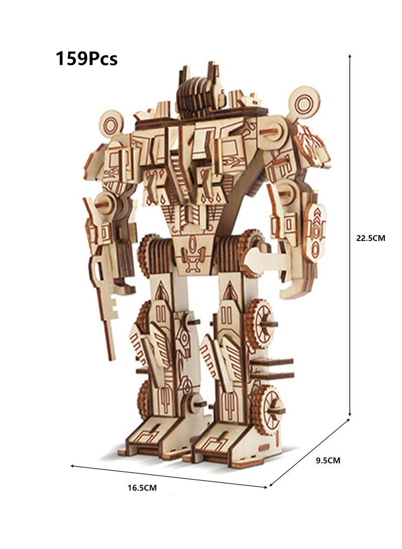 Children's Educational Toy Laser Wooden 3D Assembly Model Robot(Bumblebee 159Pcs) - Image 2