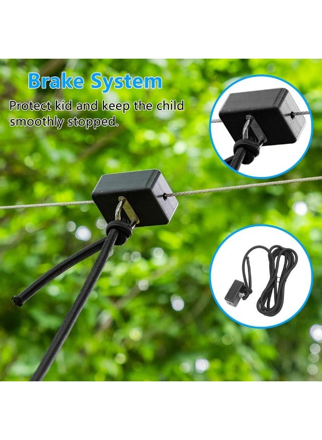 Rainbow Toys JOYMOR 95FT Zipline Kits for Backyard for Kids and Adults with Detachable Trolley, 304 Stainless Steel Cable Zip Line Kit for Kids Outdoor with Brake Block System, Adjustable Safety Belt & Seat - Image 5