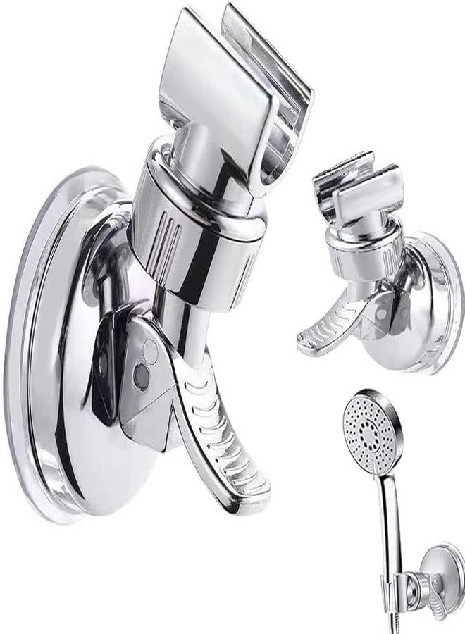 DREWIT STAR Adjustable Shower Head Holder Bathroom Chrome Wall Mount Strong Suction Handheld Universal Wall Mounted Bracket, No Drilling Required - Image 3