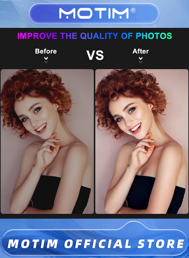 Motim 10" Selfie Ring Light with Stand and Phone Holder Desk Tripod with 37 RGB Lighting Modes & Remote & Circle Ringlight Dimmable for iPhone/Android Camera for Photo & Video Recording - Image 5