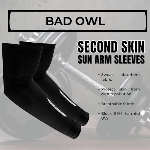 BADOWL Arm Sleeves for Men & Women|UV Protection Hand Sleeves for Boys & Girls|Arm Cover for Biking, Cricket, Cycling, Outdoor Sports (Blue) - Image 5