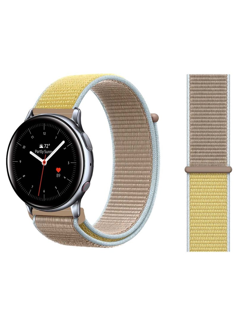 NIBEMINENT Nylon Loop Replacement Band 20mm For Samsung Active 2 40/44mm Camel