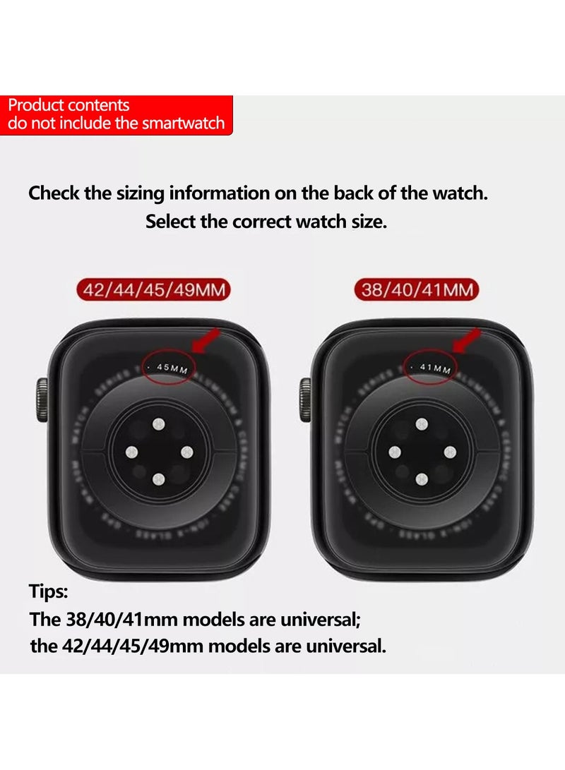 Magnetic Stainless Steel Strap Compatible with Apple Watch 41mm/40mm/38mm – Adjustable Waterproof Replacement Band – 2-Pack - Image 3