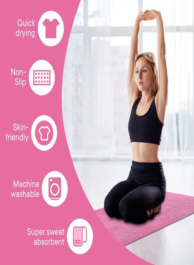 Yuilgdo Hot Yoga Towel with Grip Dot, Non Slip Sweat Absorbent Microfiber Yoga Mat Towels for Hot Yoga, Pilates, Fitness and Workout 72inch x 24inch - Image 2