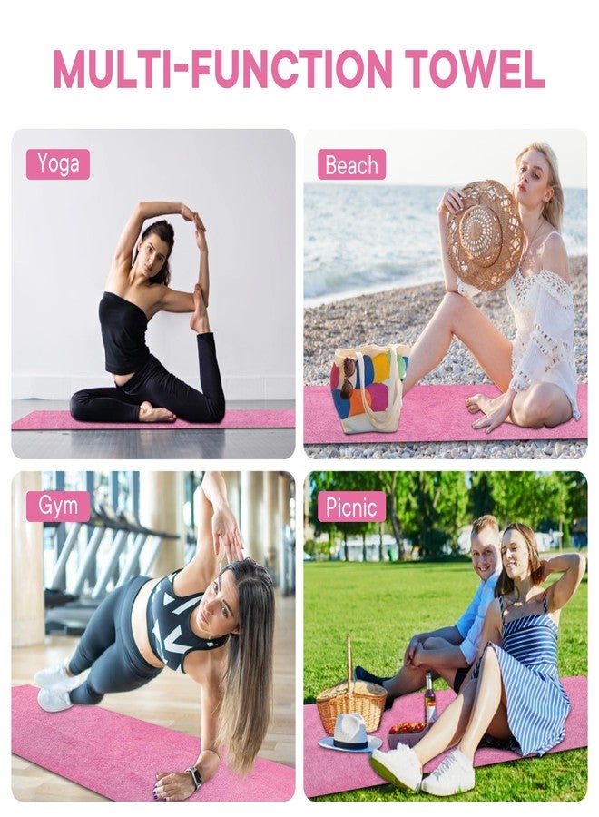 Yuilgdo Hot Yoga Towel with Grip Dot, Non Slip Sweat Absorbent Microfiber Yoga Mat Towels for Hot Yoga, Pilates, Fitness and Workout 72inch x 24inch - Image 5