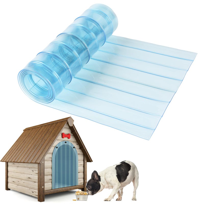 Dog Door Replacement Flap Plastic Vinyl Door Strips Transparent Dog House Door Flap Strips for DIY Dog or Cat Door Easy to Cut Install 118 in x 49 ft