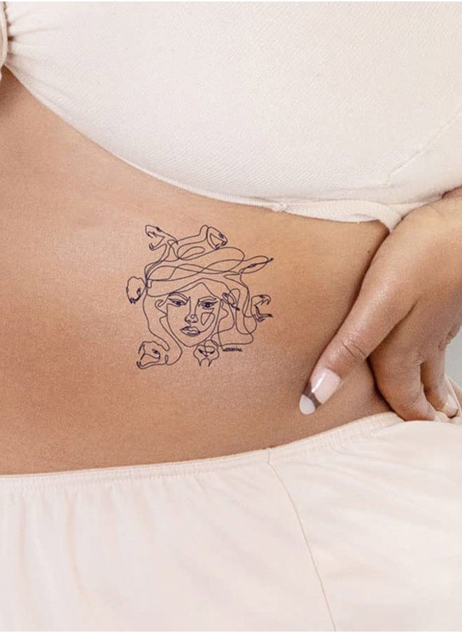 inkbox Inkbox Temporary Tattoos, Semi-Permanent Tattoo, One Premium Easy Long Lasting, Water-Resistant Temp Tattoo with For Now Ink - Lasts 1-2 Weeks, In Medusa's Eyes, 4 x 4 in  - Image 2