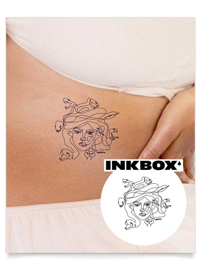 inkbox Inkbox Temporary Tattoos, Semi-Permanent Tattoo, One Premium Easy Long Lasting, Water-Resistant Temp Tattoo with For Now Ink - Lasts 1-2 Weeks, In Medusa's Eyes, 4 x 4 in  - Image 1
