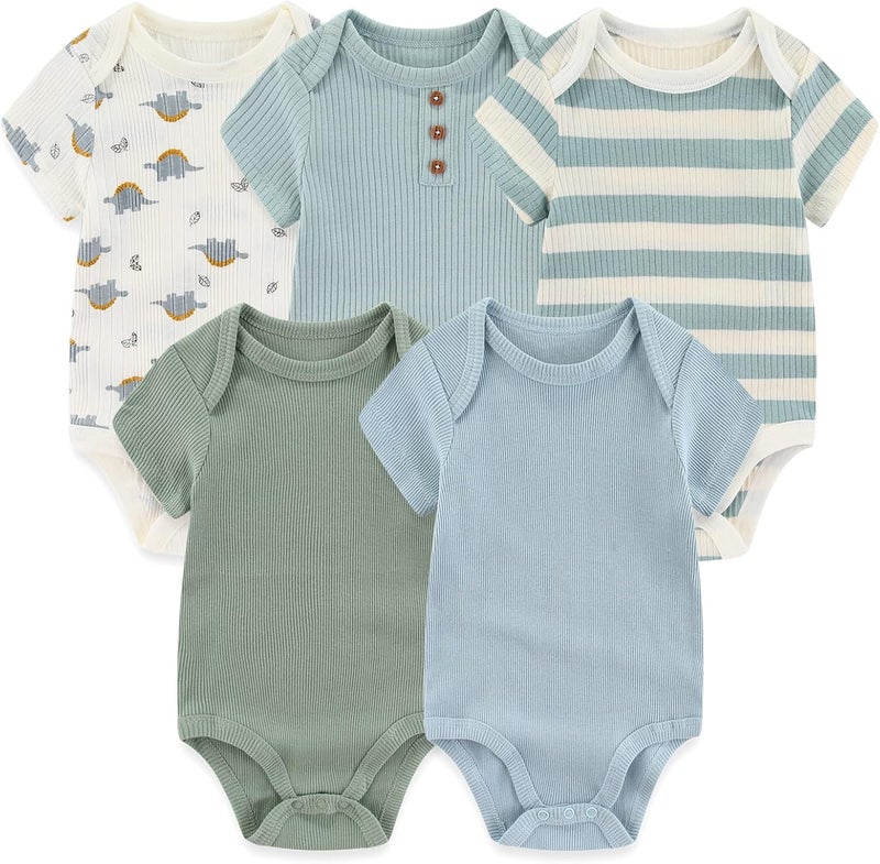 MAMIMAKA baby-girls Five Piece Bodysuits-5 Five Piece Bodysuits-5 - Image 1