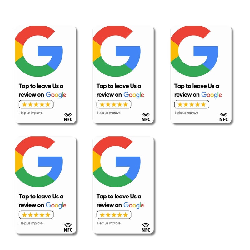 Tinydabba بطاقة مراجعة NFC - عبوة من 5 بطاقات - Image 1