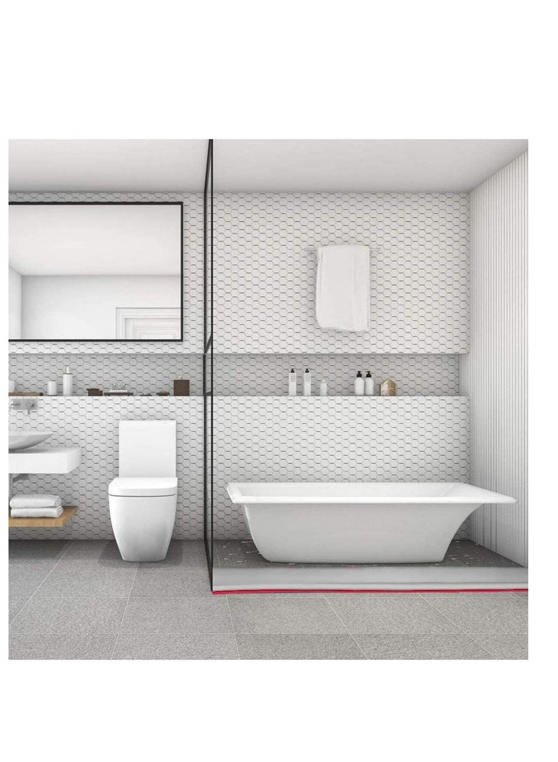 SYOSI Collapsible Water Dam SelfAdhesive Shower Barrier for Bathroom and Kitchen, Waterproof Flow Block Seal Strip 1M  - Image 4